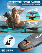 Bigfly 11'6×35" Super Wide Inflatable Stand Up Paddle Board, Ultra Stable Wide SUP for 2+1 People/Family/Big Size, 100L Backpack, All-Round Sup Board, US Big Fin