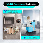 20" Ride-On Travel Suitcase for Kids, Toddler Carry on Luggage with Wheels, Children Travel Rolling Trolly Luggage with Password Lock, Children's Ride On