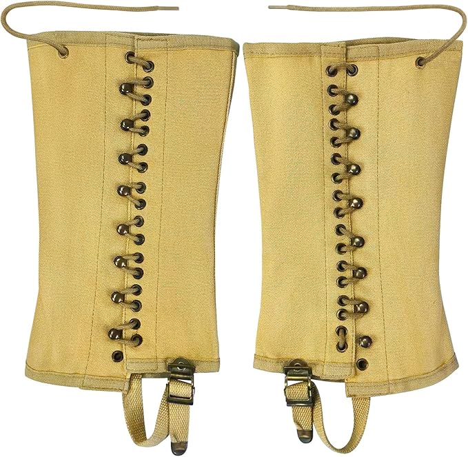 SMONT WW2 US. M1936 Gaiters Leggings Repro WWII Soldier Canvas Puttee for Hiking Climbing Khaki