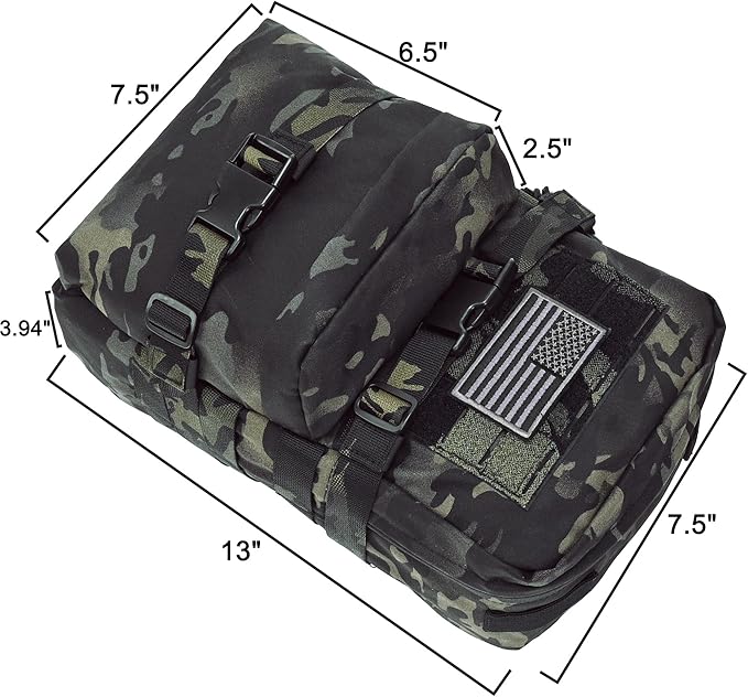 Tactical Mini Molle Hydration Pack,Molle Hydration Carrier with US Flag Water Resistant,Hydropack for Tactical Vest Backpack
