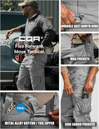 CQR Men's Flex Ripstop Tactical Pants, Water Resistant Stretch Cargo Pants, Lightweight EDC Hiking Work Pants