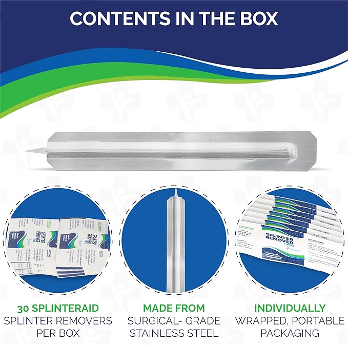 Painless Splinter Removal Kit - 3 Pack | Pull Out Splinters Fast & Easy | Essential First Aid for Home, Travel, Camping, Hiking, Woodworking, DIY & Outdoor Adventures | No Tweezers Needed