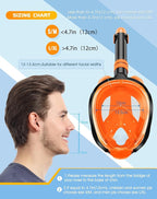 Greatever G2 Full Face Snorkel Mask with Latest Dry Top System,Foldable 180 Degree Panoramic View Snorkeling Mask with Camera Mount,Safe Breathing,Anti-Leak&Anti-Fog