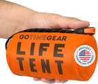 Go Time Gear Survival Life Tent • 2 Person Mylar Emergency Shelter Tube Tent + Paracord • All-Weather Protection for Camping, Hiking, & Survival Kits • Includes Emergency Whistle