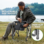 TIMBER RIDGE Aluminum Oversized Camping Chair, Lightweight Portable Directors Chair with Side Table Detachable Side Pocket for Outdoor Camping, Lawn, Picnic, Support 400lbs Gray