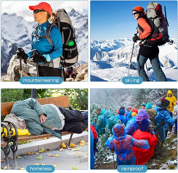 Macarrie Emergency Blanket Bulk Survival Thermal Silver Foil Reflective Blankets Pack for Cold Outdoors Camping Hiking First Aid Shelter Space Emergency Supplies Set