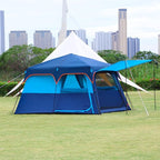 KTT Instant Tent 6 Person(C),Large Family Cabin Tents,Automatic Tent Build Quickly in 60S,2 Rooms,2 Top Windows,3 Doors and 3 Windows with Mesh,Waterproof,Big Tents for Outdoor,Picnic,Camping