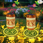 2 Pack Hummingbird Solar Lanterns Outdoor Waterproof Solar Garden Decor, Birthday Gifts for Women Mom Grandma, Metal Hanging Lights with Shepherd Hook for Yard Patio Pathway Backyard Porch