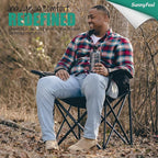 SUNNYFEEL Oversized Folding Camping Chair 2 Pack 500 LBS Heavy Duty Lawn Chairs for Adults Black Portable Folding with Armrest, Cup Holder, Pocket ＆Bag for Outdoor Camping/Beach/Travel/Picnic/Fishing