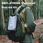 Waterproof First Aid Kit Roll Top Boat Emergency Kit with Waterproof Contents for Fishing Kayaking Boating Swimming Camping Rafting Beach Light Grey