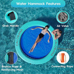 Round Floating Ring Inflatable Water Hammock Heavy Duty River Floats Lake Raft for Adults Tanning Pool Lounger Float Island Platform Pad Mat for Party