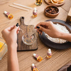 100 Pcs Mini Glass Oil Dropper Bottle Bulk, Clear Essential Small Empty Bottles Sample Containers Perfume Liquid Vials with Cap for Traveling (1 ml,Rose Gold)