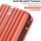 Hanke Luggage Sets 3 piece Carry On Luggage with Wheels PC Hard Shell Suitcases Lightweight Checked Tsa Luggage Extra Large Travel Suitcase Woman Men 20/24/29 Inch （Orange）