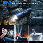 LETMY Tactical Flashlight - 2 Pack LED Flashlights High Lumens - Portable Handheld Flash Light, 5 Modes Zoomable Waterproof Flashlights for Home Emergency Camping- Blue