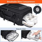 PIJUSHI Travel Backpack for Women Men Flight Approved Carry on Bag 16 inch Laptop Personal Item Daypack with Shoe Compartment(PE038 Black)