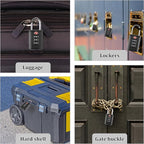6 Pack Luggage Locks TSA Approved 3 Digit Travel Combination Portable Small Padlocks Stainless Steel TSA Accepted Toolbox Locks for Travel Bag Suitcase Lockers