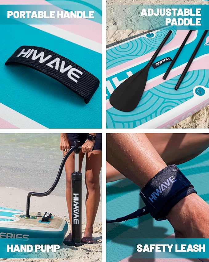 Inflatable Paddle Board 11 '* 34 "* 6" Extra Wide Sup Board, 420lb Capacity Paddle Board for Adults, Suitable for Sea and Lakes, 2+1Family Board