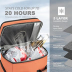 Insulated Cooler Backpack,33/45 Cans Multifunctional Double Deck Leakproof Cooler Bag with Sternum Strap,Large Capacity Lightweight Travel Camping Beach Backpack