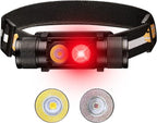77outdoor LED Rechargeable Red Headlamp, D25LR Powerful Lightweight Headlight with 90 High CRI Bright White Light and 660nm Deep Red Light, USB C Charging for Camping, Hiking, Hunting