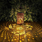 Rose Butterfly Decoration Solar Lanterns Outdoor Waterproof Garden Decor Gifts for Women Mon Grandma Metal Hanging Solar Lights for Outside LED Lanterns for Yard, Patio