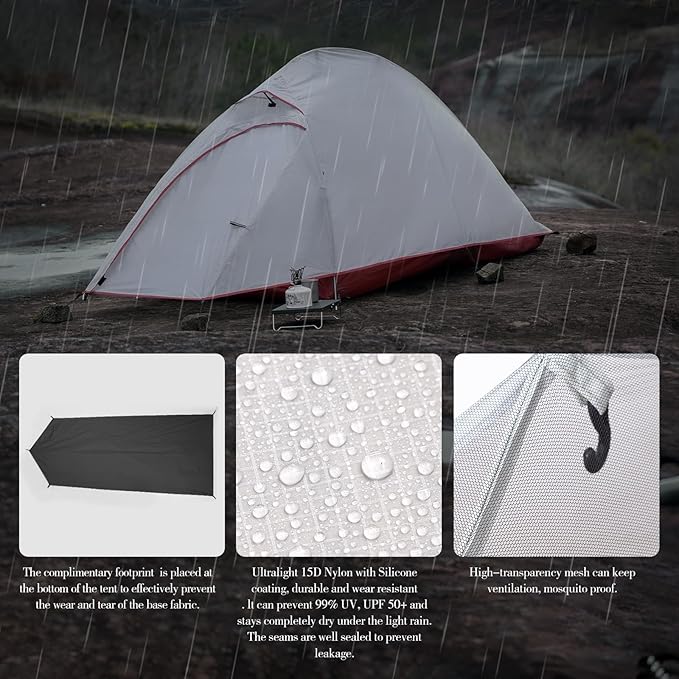 1 Person Tent Lightweight Double Layer Professional Instant Ultralight Tent for Camping