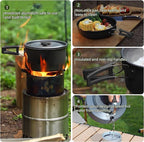aiGear 3pcs Camping Cookware Mess Kit, Non-Stick Camping Pan Pot Kettle, Lightweight Aluminum, Collapsible Portable Camping Cooking Set for Outdoor Cooking Hiking Picnic