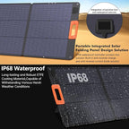 N-Type 16BB 200W Portable Solar Panel for Power Station,ETFE Foldable Solar Panel High 25% Efficiency IP68 Waterproof Solar Panels Kit for Outdoor Camping RV Backuot