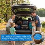 50 Pack Travel Laundry Detergent Bulk, Portable Single Use Liquid Laundry Soap, Verbena Scented, 20ml Mini Individual Pack TSA Approved Travel Size for Traveler, Cruise, Hostel & Camping Essentials