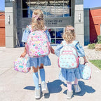 mibasies Kids Backpack for Girls: Girls Backpack 5-8 - Kindergarten Elementary School Bookbag for Girl - Flower Pink