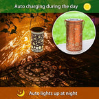 2 Pack Bee Outdoor Solar Hanging Lanterns Waterproof LED Solar Lights Metal Decorative Lanterns for Garden, Patio, Courtyard, Backyard, Yard Decor Unique Bee Gifts for Women Gardening