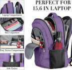 BIKROD Backpack for Men Women, Backpacks for School Teen Boys, Business Anti Theft Slim Sturdy Back Pack, Adult Computer Bag Gift 15.6 IN Laptop, Purple