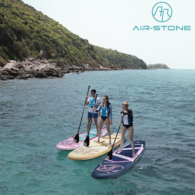 AIR-STONE 10'6” 450 lb Capacity，Inflatable Stand Up Paddle Board with sup Accessories Including Backpack, Repairing Kits, Non-Slip Deck, Leash, 3 Fins, Paddle and Hand Pump