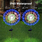 Solar Garden Firework Lights Outdoor Waterproof 4 Pack Solar Powered Art Stake Twinkle Outside Solar Lighting Upgrad 180 LED Sparklers Lights for Yard Party Decorations (Colorful)