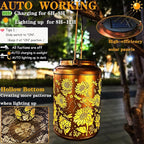 Solar Lanterns for Outside,Sunflower and Dragonfly Garden Decor Lights,Waterproof Solar Powered Hanging Lantern for Patio,Yard,Porch, Birthday Gifts for Women,Mom,Grandma,Housewarming