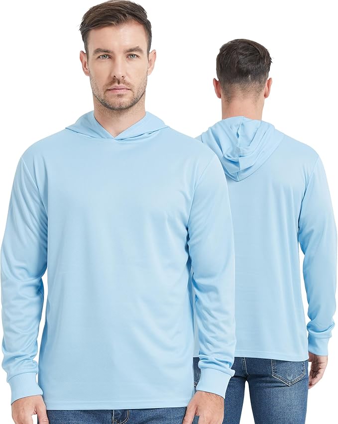 ProtectX High Visibility Sun Protection Lightweight Long Sleeve Hoodie, UPF 50+ Quick-Dry, SPF UV Shirt, Active Wear