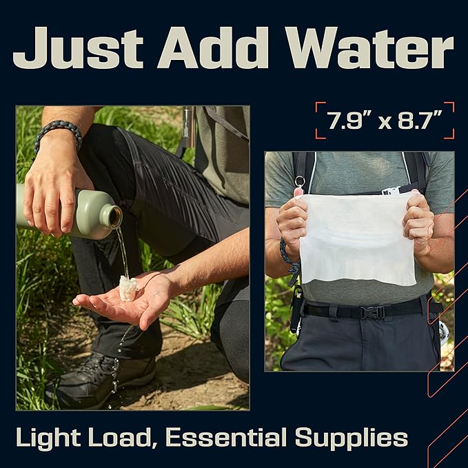 Compressed Towel Tablets - 100% Bamboo Camping Toilet Paper Tablets, Great for Hiking, Travel and Backpacking - Disposable Washcloths, Body Wipes, Paper Towel Coin Tissue - 100/250/500 Pack