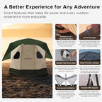 Space Acacia Lite Camping Tent | 2/3/4/8 Person Pop Up Tents for Camping | Lightweight & Durable Beach Tent | Level 7 Wind Resistance, UPF 50+ | Quick Setup for Camping & Backyard