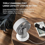 CIBAIL Small Desk Fan for Bedroom,10 Inches Portable Electric Table Air Circulation Fan,USB-C Rechargeable Powerful with 3 Speed 360° Adjustable Tilt for Whole Room,Best for Office Bedroom Kitchen