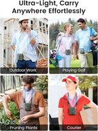 Koonie Portable Waist Clip Fan, Cool Clip Fan Under Shirt with 100 Levels Speeds, Rechargeable Battery Supports 24H Working Time, Wearable Belt Personal Device for Outdoor Work Camping Travel, Green
