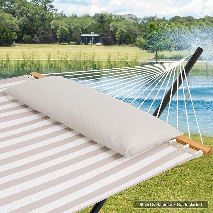 SUNCREAT Detachable Extra Large Outdoor Hammock Pillow with Ties, Coffee