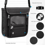WALNEW Passport Holder Neck Pouch Travel Wallet for Women and Men, RFID Blocking Security Slim Traveling Wallet with Around Neck Lanyard Strap, Black