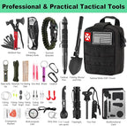Survival Kit 256 in 1, First Aid Kit Survival Gear Tools Trauma Kit with Molle Pouch for Outdoor, Camping, Hunting, Hiking, Earthquake, Home, Office, Gifts for Men Dad Husband Women