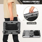 REDCAMP Small Folding Grill Table for Outside, 2Ft Lightweight 4 Height Adjustable Portable Metal Table with Mesh Desktop, Outdoor Table for Camping Picnic Beach and BBQ, Silver