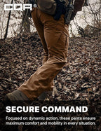 CQR Men's Flex Ripstop Tactical Pants, Water Resistant Stretch Cargo Pants, Lightweight EDC Hiking Work Pants