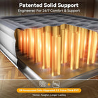 Air Mattress Full with Built in Pump,18’’Blow Up Mattress,Self Inflatable Mattress in 3 Mins,Portable Air Bed for Camping,Floor&Travel,Full Size Air Mattress for Adults 660LB Max,Silver