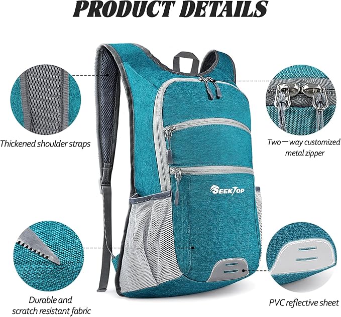 Seektop 20L Hiking Backpack Ultra Lightweight Waterproof Travel Backpack Packable Small Outdoor Bag Foldable Day Pack for Women Men