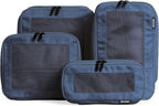 Compression Packing Cubes for Travel - Luggage Organizer Bags - Double Zipper Packing Cubes for Suitcases (4-Pack, Dark Blue)