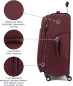 Travelpro Maxlite 5 Softside Expandable Luggage with 4 Spinner Wheels, Lightweight Suitcase, Men and Women, Burgundy, Checked-Medium 25-Inch
