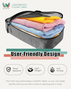 WTREE 4-Piece Packing Cubes Travel Accessories Set for Suitcases - Luggage Organizer Bags with Double Zipper - Mesh Top - Medium - Dark Grey