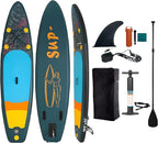 Inflatable Stand Up Paddle Board Set, Wide SUP Board Design, 400 lbs Weight Limit, with Paddle, Pump, Backpack, Fins for Adults and Youth